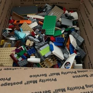 Large flat rate box of LEGO pieces bricks